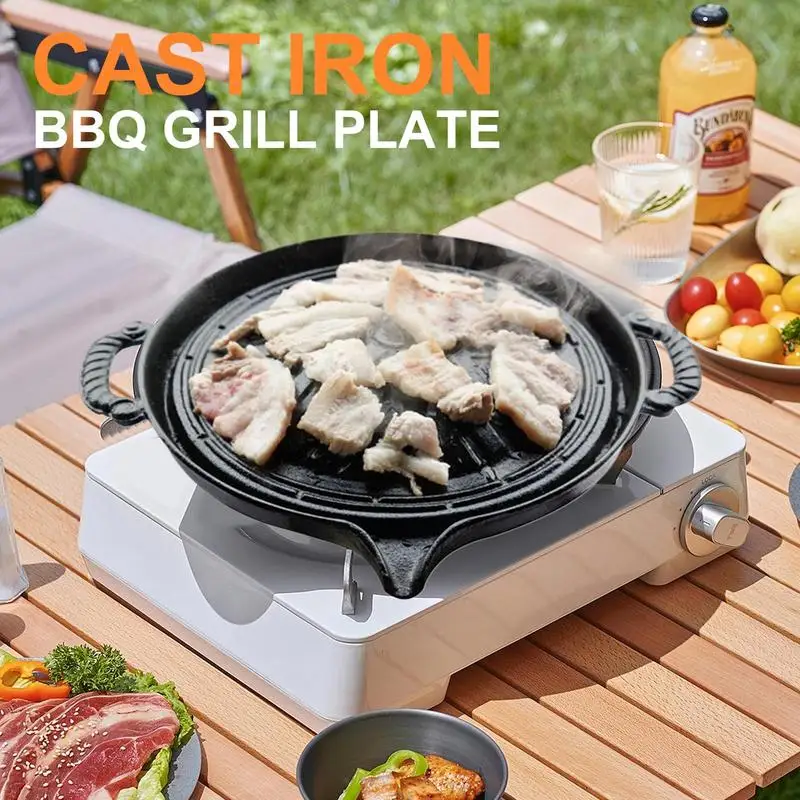 Cast Iron Grill Pan with Unique Oil Drain & Tilting Design Durable and Induction-Compatible